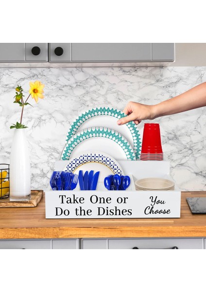 Mutfak Tezgahı Için Kağıt Tabak Tutucular, Tek Kullanımlık Kahve Kupası Dağıtıcı Kapak Tutucu, Mutfak Için Tabak Düzenleyici Kutu (Yurt Dışından) indirimleri