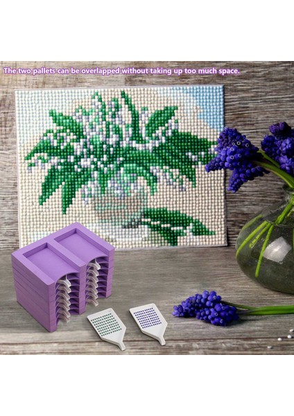 16 Yuvaları Elmas Boyama Tepsi Organizatör Elmas Boyama Aksesuarları Tepsi Elmas Boyama Alet Takımı Organizatör Mor (Yurt Dışından) fırsatları
