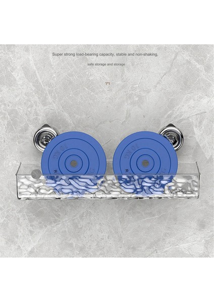 Matkapsız, Hafif Lüks Stil Buzul Desenli Vakumlu Raf, Banyo Duş Düzenleyici Gri Uzun Stil (Yurt Dışından) indirimleri