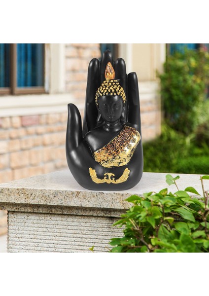 Tay Buda Palmiye Heykeli Heykelcik, Zen Buda Heykel-Kapalı/açık Dekor Için Bahçe, Veranda, Sundurma Yard Sanat Dekoru (Yurt Dışından) indirimleri