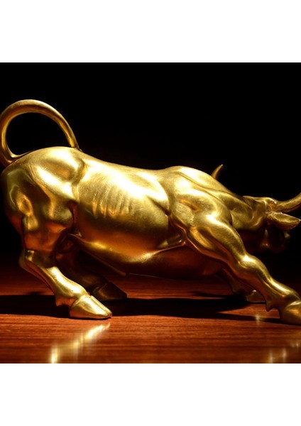 Feng Shui Servet Pirinç Boğa Heykeli, Heykel Ev Dekorasyon Altın Bakır Boğa Kariyerde Iyi Şansları Temsil Ediyor (Yurt Dışından) indirimleri