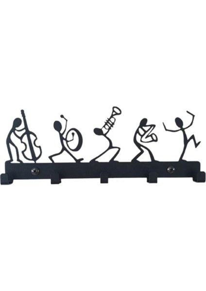 Senfoni Orkestrası Anahtarlık Siyah Anahtar Askısı Metal Kanca Dolap Kapı Duvar Dekorasyonu Stil 1 (Yurt Dışından)