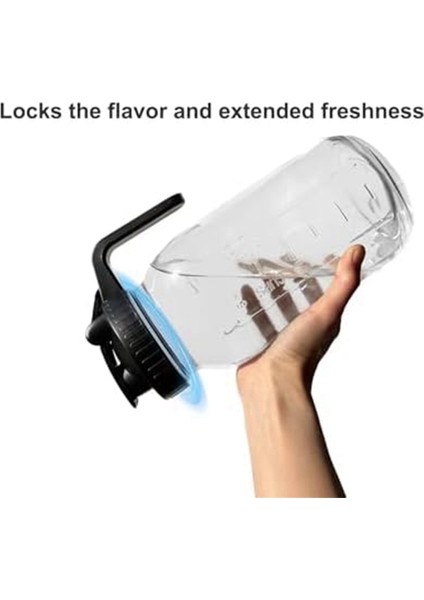 Geniş Ağızlı Mason Kavanozları Dökme Ağızlı Kapaklar, Geniş Ağızlı Mason Kavanozları Sürahi Kapaklı Kapak Hava Geçirmez Saplı Kapak, Sızdırmaz Conta Kapağı, B (Yurt Dışından) modelleri