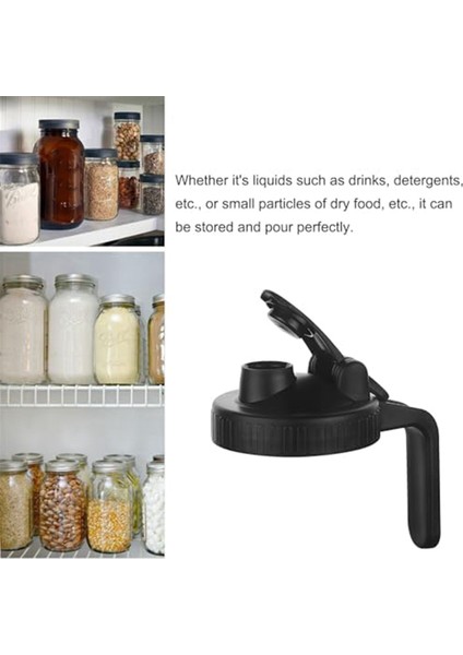 Geniş Ağızlı Mason Kavanozları Dökme Ağızlı Kapaklar, Geniş Ağızlı Mason Kavanozları Sürahi Kapaklı Kapak Hava Geçirmez Saplı Kapak, Sızdırmaz Conta Kapağı, B (Yurt Dışından) indirimleri