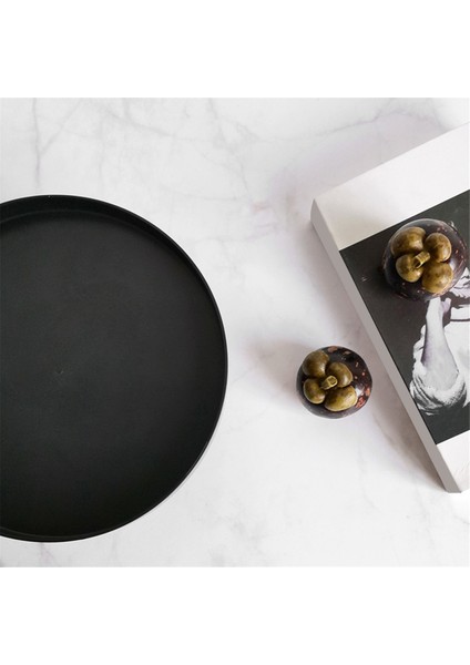 Abs Meyve Parfüm Kozmetik Tepsi Siyah Beyaz Yuvarlak Dekoratif Tepsi Düzenleyici Ev Dekorasyon Tahtası Basit Depolama Tahtasıb (Yurt Dışından) fırsatları
