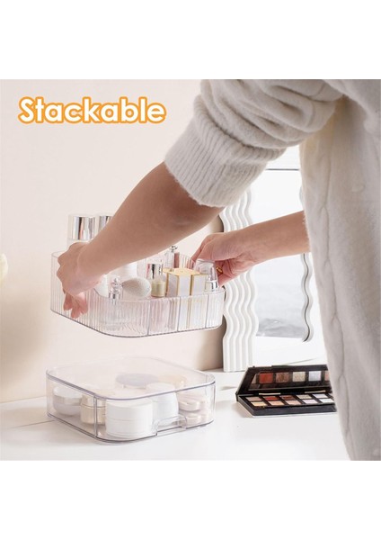Yığılabilir Çekmeceli Makyaj Düzenleyici Tezgah Üstü Lavabo Kozmetik Düzenleyicileri Cilt Bakımı Parfümler Losyonlar Rujlar A (Yurt Dışından) modelleri