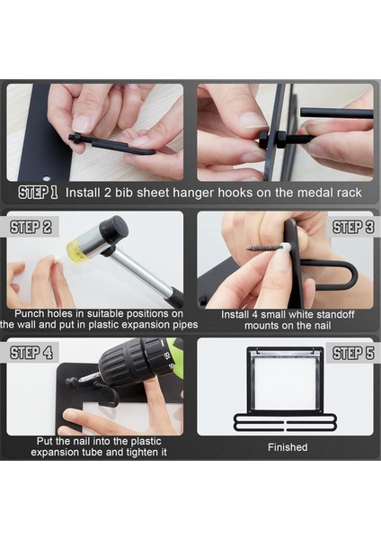 Madalya Sergileme Duvara Monte Madalya Askısı Koşu Önlüğü ve Madalya Tutucu Askılı Madalya Rafı Kare Şekil Madalya Tutucular (Yurt Dışından) fiyatları