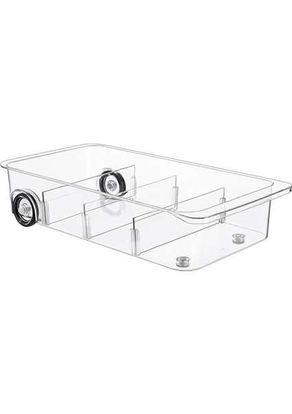 Tekerlekli Buzdolabı Düzenleyici Kutular, Bölücülerle Şeffaf Çekmeceli Buzdolabı Düzenleme, Kalın Plastik Saklama Kutuları (Yurt Dışından)