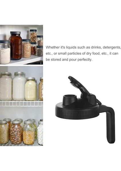 Geniş Ağızlı Mason Kavanozları Dökme Ağızlı Kapaklar, Geniş Ağızlı Mason Kavanozları Sürahi Kapaklı Kapak Hava Geçirmez Saplı Kapak, Sızdırmaz Conta Kapağı, C (Yurt Dışından) indirimleri