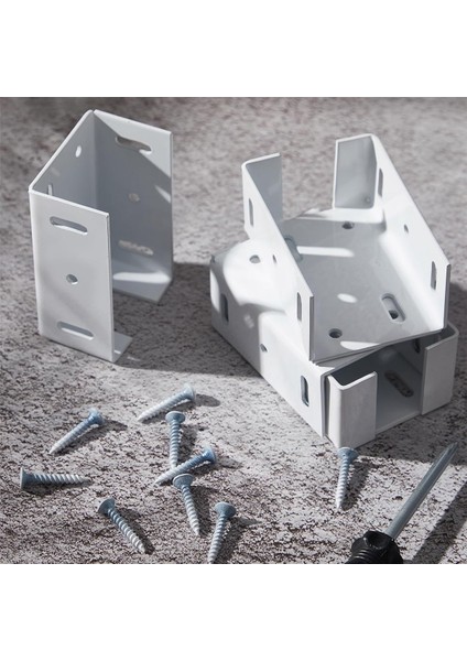 Ağır Hizmet Tipi Karbon Çelik Çit Braketi Vidalar ile Vinil Eskrim Paneli Sonrası Bağlantı Ray Braketi Kiti 4 Adet Beyaz (Yurt Dışından) indirimleri