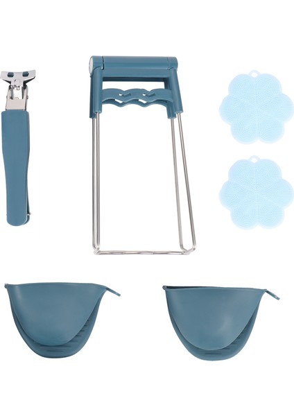 Silikon Kaymaz Eldivenler, Sıcak Tutma Kelepçesi Önleyici, Sıcak Tencere Tava Sıcak Yemek Plaka Kase Tutma Klips Aleti (Takım) (Yurt Dışından)