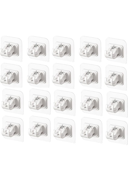 20 Adet Kendinden Yapışkanlı Perde Braketi Tutucu Çubuk Kanca Duvar Perdesi Asılı Sabit Klip Ayarlanabilir Depolama Kancaları Kelepçe-B (Yurt Dışından)