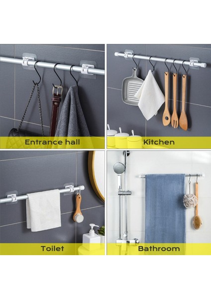 20 Adet Kendinden Yapışkanlı Perde Braketi Tutucu Çubuk Kanca Duvar Perdesi Asılı Sabit Klip Ayarlanabilir Depolama Kancaları Kelepçe-B (Yurt Dışından) fırsatları