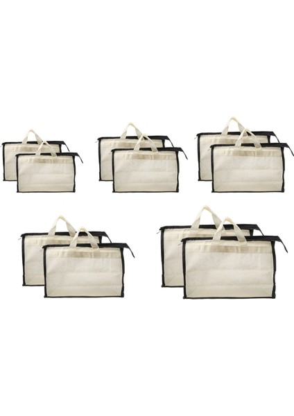 10 Adet Şeffaf Çanta Saklama Düzenleyici Toz Kapağı Çantaları, 5 Boyut Şeffaf Çanta Koruyucu Saklama Çantası Dolap Rafı Için (Yurt Dışından)