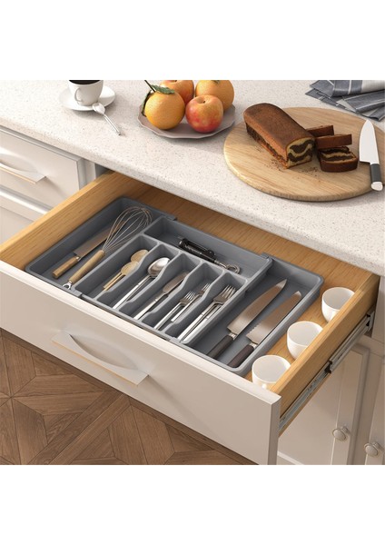 Çatal Bıçak Takımı Çekmecesi Düzenleyici Mutfak Için Genişletilebilir Gereç Tepsisi, Ayarlanabilir Gümüş ve Sofra Takımı Tutucu (Yurt Dışından) modelleri