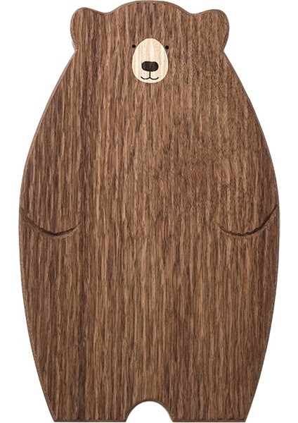 Ahşap Tahta Kesme Tahtası Sevimli Ayı Şeklinde Ekmek Tepsisi Siyah Ceviz Mutfak Tahtası, Kahverengi (Yurt Dışından)