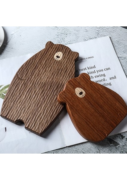 Ahşap Tahta Kesme Tahtası Sevimli Ayı Şeklinde Ekmek Tepsisi Siyah Ceviz Mutfak Tahtası, Kahverengi (Yurt Dışından) modelleri