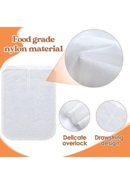 12 Adet Fındık Sütü Torbası Yeniden Kullanılabilir Gıda Güvenli Naylon Torba Süzgeç Fındık Sütü Örgü Çanta Süzme Badem, Kahve, Meyve Suları (Yurt Dışından) modelleri