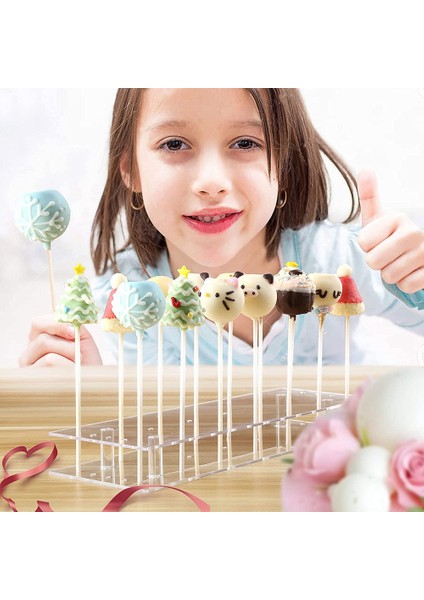 2-Pack 21 Delik Akrilik Lolipop Tutucu Düğünler Için Bebek Duşları Doğum Günü Partileri Yıldönümleri Kek Lolipop Standı (Yurt Dışından) indirimleri