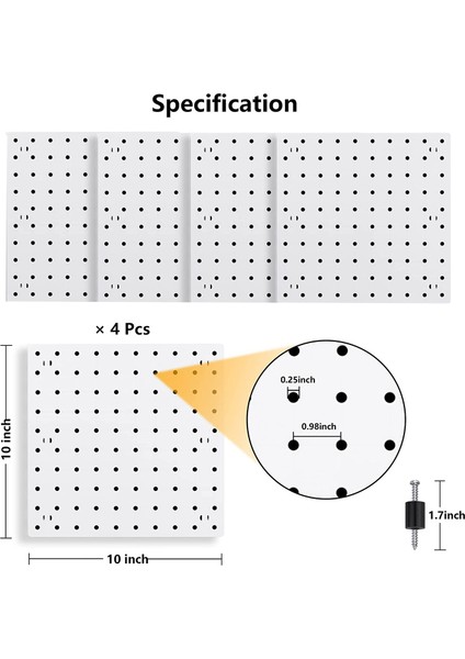 Parça Pegboard Duvar Düzenleyici, Beyaz Pegboard Duvar Asma, El Sanatları Odası, Garaj, Mutfak, Oturma Odası Için Pegboard (Yurt Dışından) modelleri
