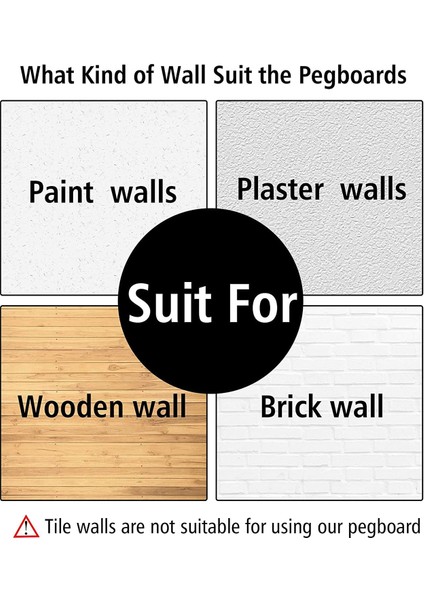 Parça Pegboard Duvar Düzenleyici, Beyaz Pegboard Duvar Asma, El Sanatları Odası, Garaj, Mutfak, Oturma Odası Için Pegboard (Yurt Dışından) fırsatları