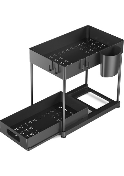 Mutfak Düzenleyici Masa Üstü Çift Katlı Çekmeceli Raf Dolap Çekmeceli Lavabo Rafı (Yurt Dışından)