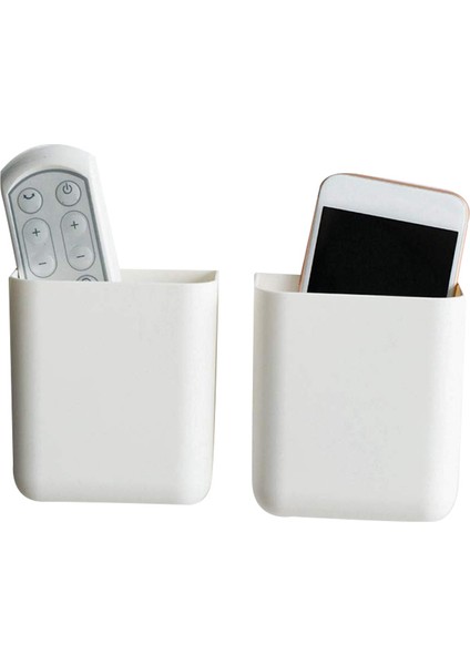 Uzaktan Kumanda Tutucu Duvar Montajlı Deliksiz, Kendinden Yapışkanlı Saklama Kutusu, Kalem Tutucu Düzenleyici (2 Paket) (Yurt Dışından)