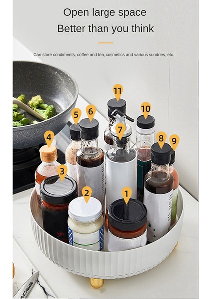 Mutfak Depolama Döner Raf Baharat Rafı Baharat Kutusu Ev Pikap Döner Depolama Rafı Turuncu (Yurt Dışından)