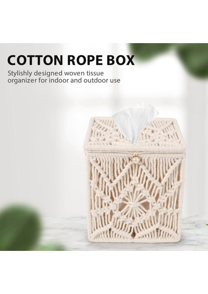 Doku Kutusu Kapağı Boho Dekor Kare Kağıt Doku Tutucu Boncuk Toka ile Makrome Peçete Dokular Organizatör Ev Dekor (Yurt Dışından) modelleri