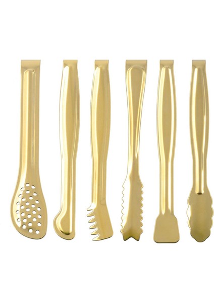 Parça Yemek Maşası Seti, Yemek ve Ekmek Maşası, Büfe Bekü ve Bekü Maşası, Mutfak Gereçleri Buz Maşası, Altın (Yurt Dışından)