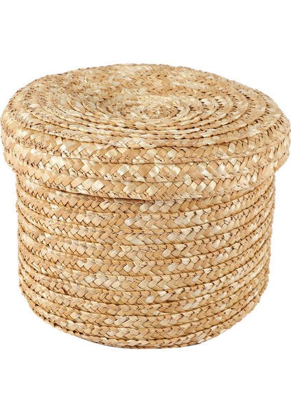 Buğday Samanı Dokuma Depolama Sepeti Depolama Sepeti Yenilikçi Sepet Rustik Doğal Kahverengi Kaplama Depolama Dekoratif Sepet (Orta) (Yurt Dışından) fiyatları