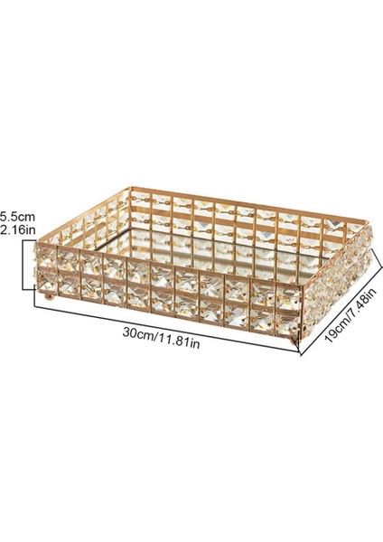 1pc Kare Kristal Tepsi Ev Kozmetik Depolama Paleti Meyve Konteyneri Aperatifler Plaka Düğün Dekor Malzemeleri-Altın (Yurt Dışından) fırsatları