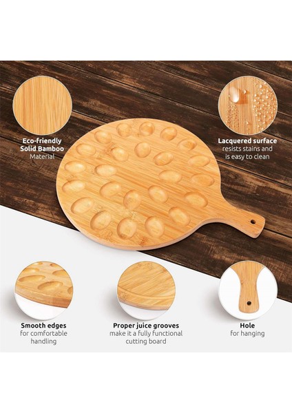 Şeytan Yumurtası Tabağı - Şarküteri ve Peynir Için Tersine Çevrilebilir Yuvarlak Kesme ve Servis Tahtası - Paskalya Için Mükemmel Tepsi (Yurt Dışından) modelleri