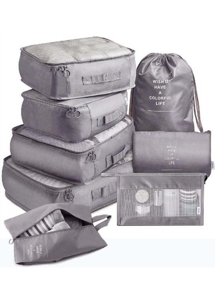 8 Adet Seyahat Çeşitliliği Saklama Çantaları Kapasite Bagaj Saklama Çantaları Kare Giysiler Iç Çamaşırı Kozmetik Seyahat Paketleme Için, B (Yurt Dışından)