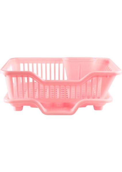 Çevresel Plastik Mutfak Lavabo Bulaşık Damlalıklı Set Raf Yı Tutucu Sepet Organizatör Tepsi, Yaklaşık 17,5 x 9,5 x 7 Inç (Pembe) (Yurt Dışından)