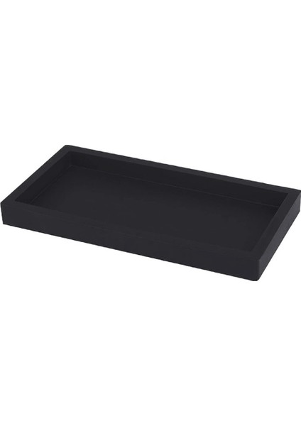 Tezgah ve Makyaj Tepsisi 8X4INCH Silikon Sabunluk Tepsisi, Sabun Şişeleri Için Lavabo Tepsisi, Anahtar Biblo Yüzük Tepsisi Siyah (Yurt Dışından)
