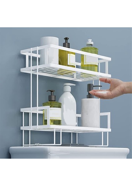 Banyo Aksesuarları, Banyo Düzenleyicileri ve Depolama, Tuvalet Üstü 2 Katlı Depolama, Siyah (Yurt Dışından) fiyatları