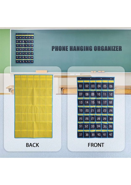 42 Numaralı Cepler Grafik Cep Telefonu Asılı Organizatör Asılı Saklama Çantası Sınıf Hesap Makinesi Cep Telefonu Tutucular (Yurt Dışından) fırsatları