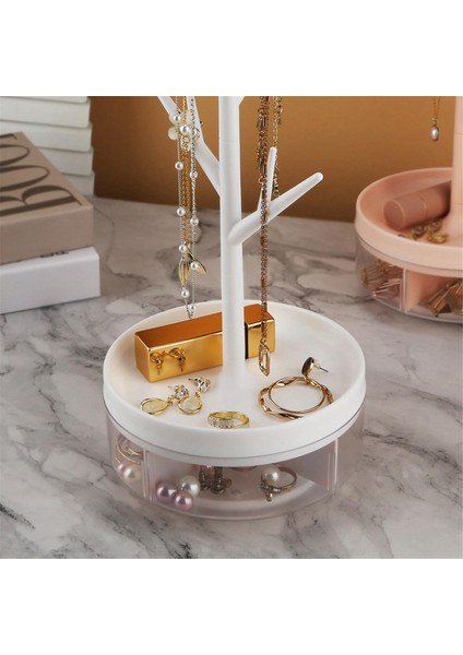 Dönebilen Tabanlı ve Saklama Kutulu Şube Takı Rafı Ağaç Kule Rafı Asılı Organizatör, Beyaz (Yurt Dışından) modelleri