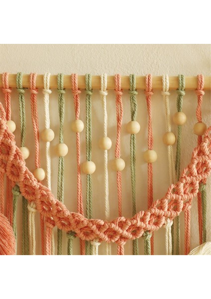 Çok Renkli Yapraklar Goblen Boho El Dokuma Makrome + Ahşap Boncuk El Sanatları Duvar Askısı Iskandinav Ev Dekorasyonu Anneler Günü B (Yurt Dışından) fırsatları