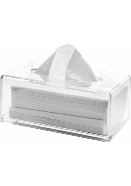 Şeffaf Akrilik Mendil Kutusu Tutucu Kapaklı Yüz Mendil Kutusu Kasası Tezgah Üstü, Şeffaf Plastik Kurutma Makinesi Levhası A (Yurt Dışından)