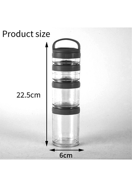Çocuklar ve Yetişkinler Için Istiflenebilir Atıştırmalık Kapları, Okul ve Seyahat Için 4 Istiflenebilir Atıştırmalık Kabı Şeffaf Siyah (Yurt Dışından) indirimleri