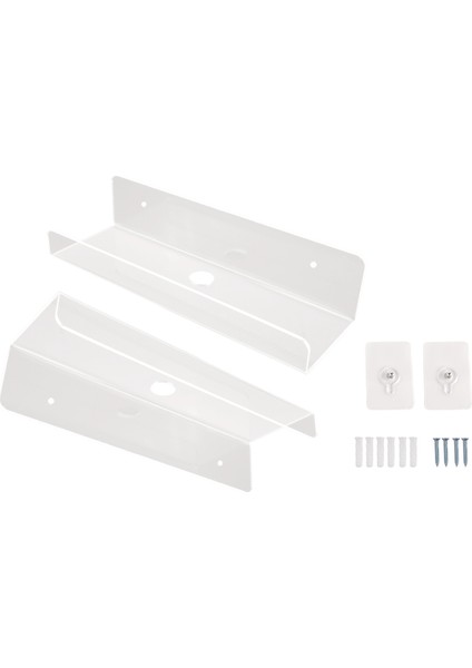 2 Adet Şeffaf Akrilik Duvar Rafı Yüzen Kitap Rafları Duvar, Ekran Duvar Rafları Banyo, Yatak Odası, Mutfak (Yurt Dışından) modelleri