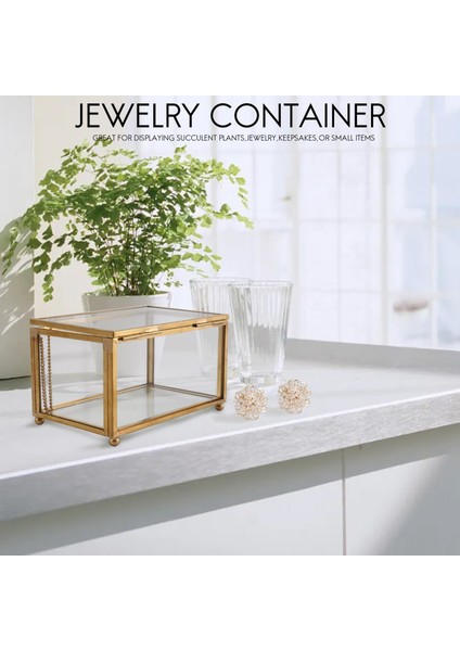 Geometrik Cam Tarzı Mücevher Kutusu Masa Konteyner Takı Hatıralar Ev Dekorasyon Bitkiler Konteyner Takı Depolama Görüntülemek Için (Yurt Dışından) fiyatları