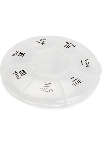 Yuvarlak Taşınabilir Hap Kutusu Tıp Planlayıcısı Küçük Kasa Haftalık Hap Saklama Kutusu 7 Taraflı Hap Hatırlatma Yuvarlak Şekilli (Yurt Dışından)