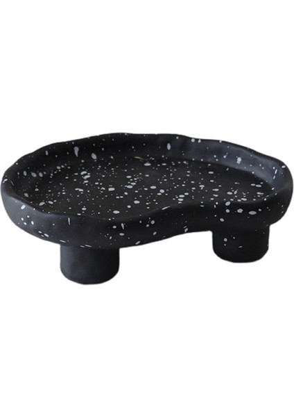 Nordic Reçine Noktaları Düzensiz Depolama Tepsisi Kek Tabağı Kozmetik Tutucu Depolama Düzenleyici Oturma Odası Ev Dekoru, Siyah (Yurt Dışından)