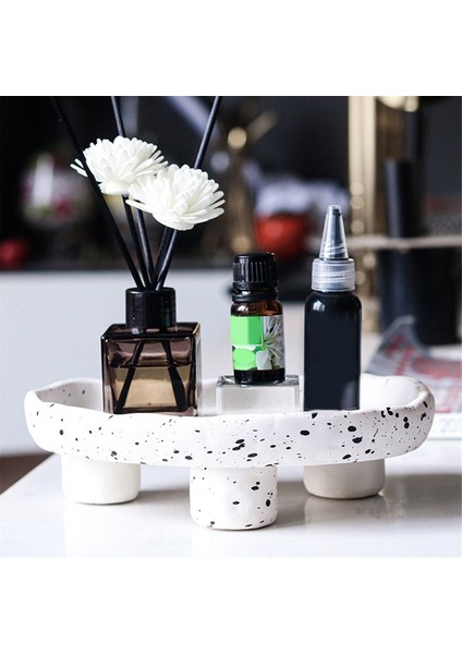 Nordic Reçine Noktaları Düzensiz Depolama Tepsisi Kek Tabağı Kozmetik Tutucu Depolama Düzenleyici Oturma Odası Ev Dekoru, Siyah (Yurt Dışından) indirimleri