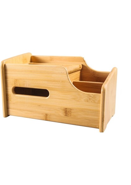 Kahve Masası Uzaktan Kumanda Tutucu Koleksiyonu Kozmetik Fiş Dahil Organizatör Depolama Bambu Ahşap Kutu Rafları, L (Yurt Dışından)