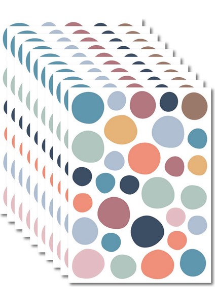 300 Adet Renkli Polka Noktalı Duvar Çıkartmaları Soyun ve Yapıştırın Gökkuşağı Duvar Çıkartmaları Kreş Duvar Kağıdı Yatak Odası Dekorasyonu (Yurt Dışından)