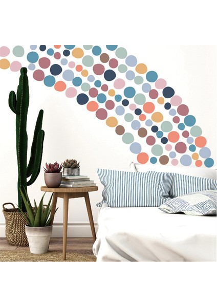 300 Adet Renkli Polka Noktalı Duvar Çıkartmaları Soyun ve Yapıştırın Gökkuşağı Duvar Çıkartmaları Kreş Duvar Kağıdı Yatak Odası Dekorasyonu (Yurt Dışından) fırsatları